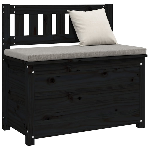 Schwarze Sitzbank 80cm Kiefer Massivholz