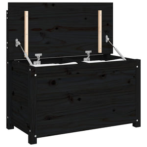 Schwarze Sitzbank 80cm Kiefer Massivholz