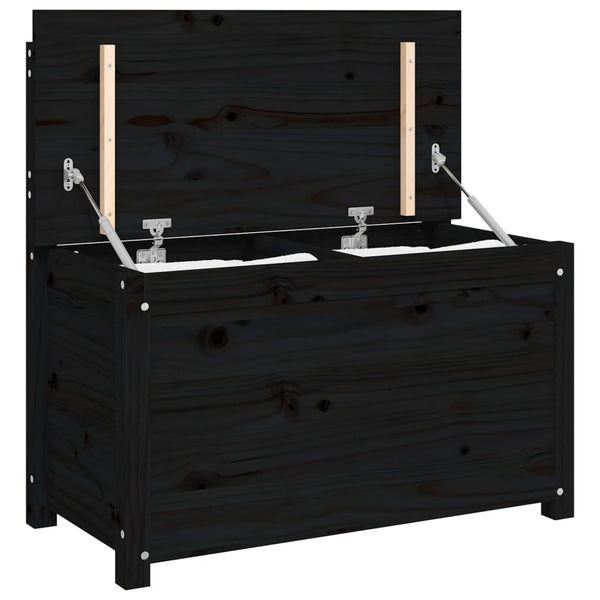 Schwarze Sitzbank 80cm Kiefer Massivholz
