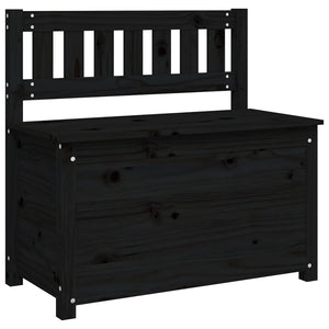 Schwarze Sitzbank 80cm Kiefer Massivholz