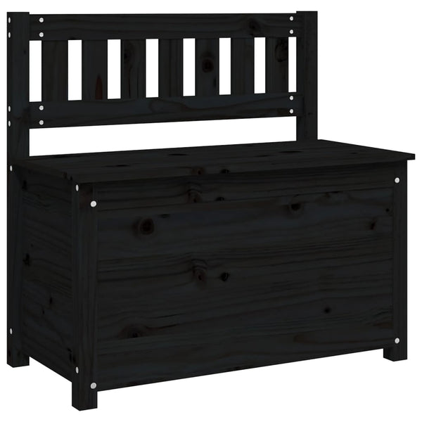 Schwarze Sitzbank 80cm Kiefer Massivholz