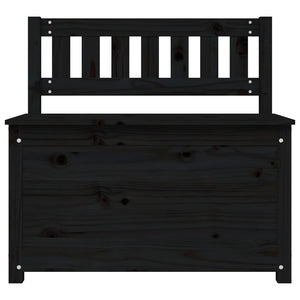 Schwarze Sitzbank 80cm Kiefer Massivholz