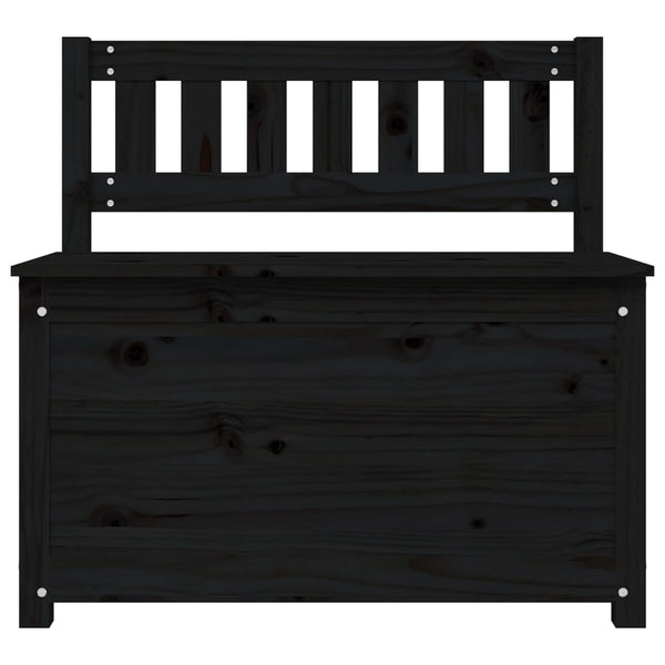 Schwarze Sitzbank 80cm Kiefer Massivholz