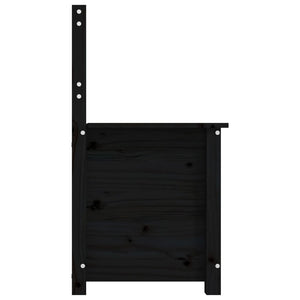 Schwarze Sitzbank 80cm Kiefer Massivholz