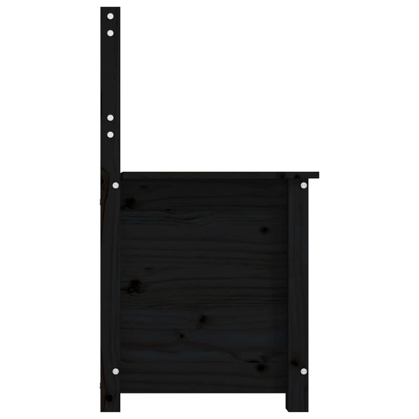 Schwarze Sitzbank 80cm Kiefer Massivholz