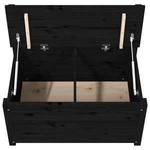 Schwarze Sitzbank 80cm Kiefer Massivholz