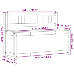 Sitzbank Kiefer Massivholz 110 cm