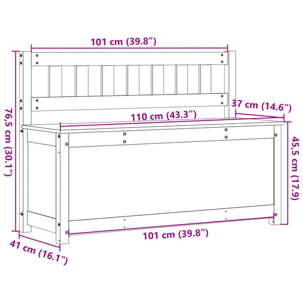 Sitzbank Kiefer Massivholz 110 cm