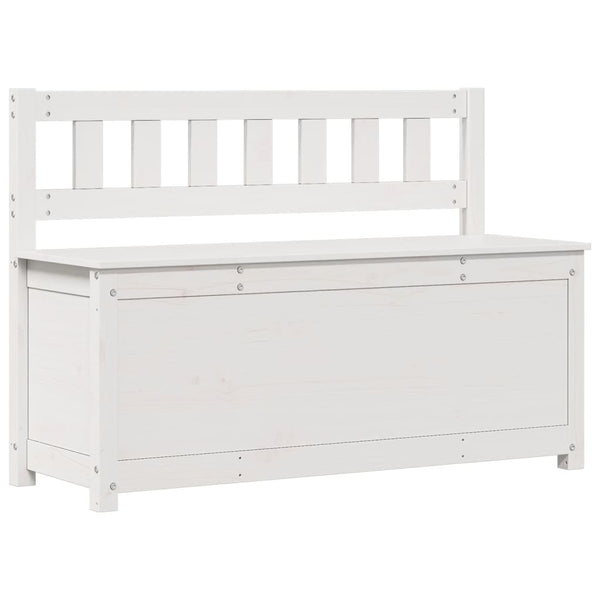 Weiße Sitzbank Kiefer Massivholz 110 cm