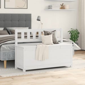Weiße Sitzbank Kiefer Massivholz 110 cm