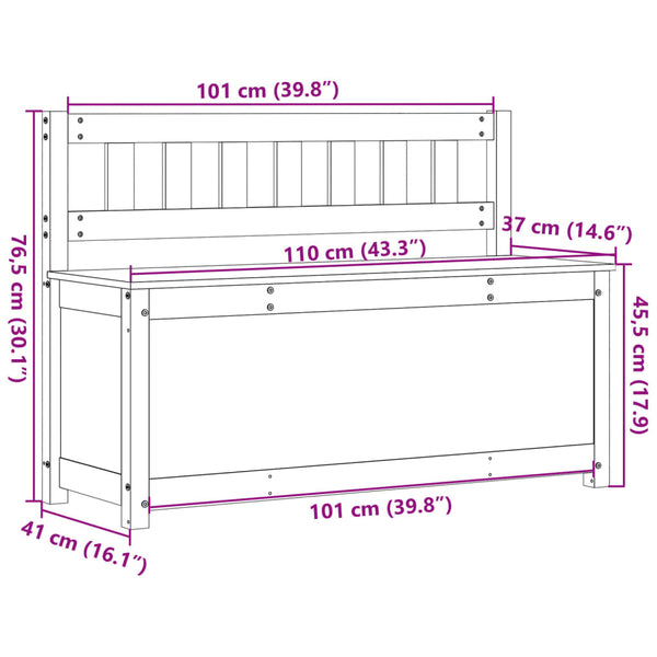 Weiße Sitzbank Kiefer Massivholz 110 cm