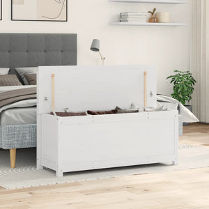Weiße Sitzbank Kiefer Massivholz 110 cm