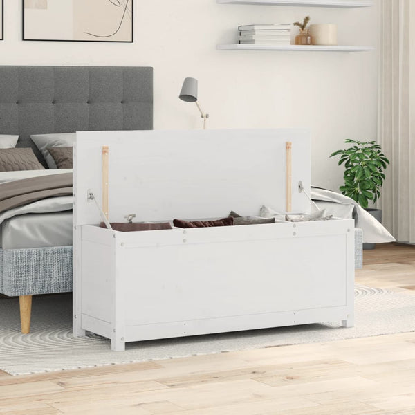 Weiße Sitzbank Kiefer Massivholz 110 cm