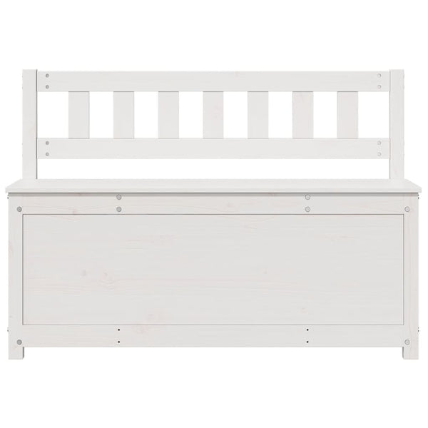 Weiße Sitzbank Kiefer Massivholz 110 cm