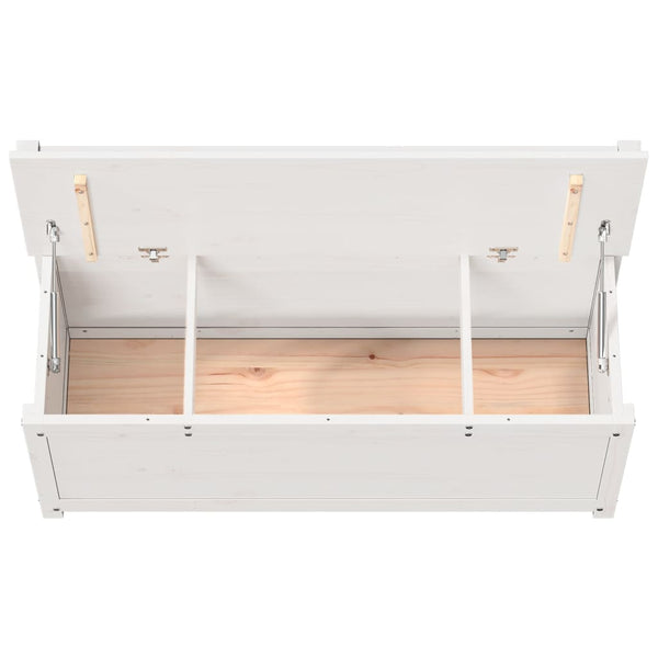 Weiße Sitzbank Kiefer Massivholz 110 cm