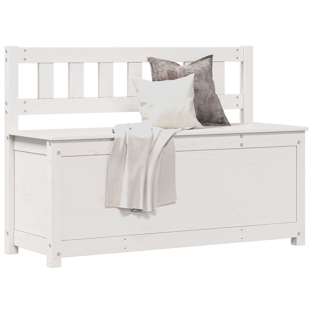 Weiße Sitzbank Kiefer Massivholz 110 cm