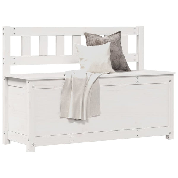 Weiße Sitzbank Kiefer Massivholz 110 cm