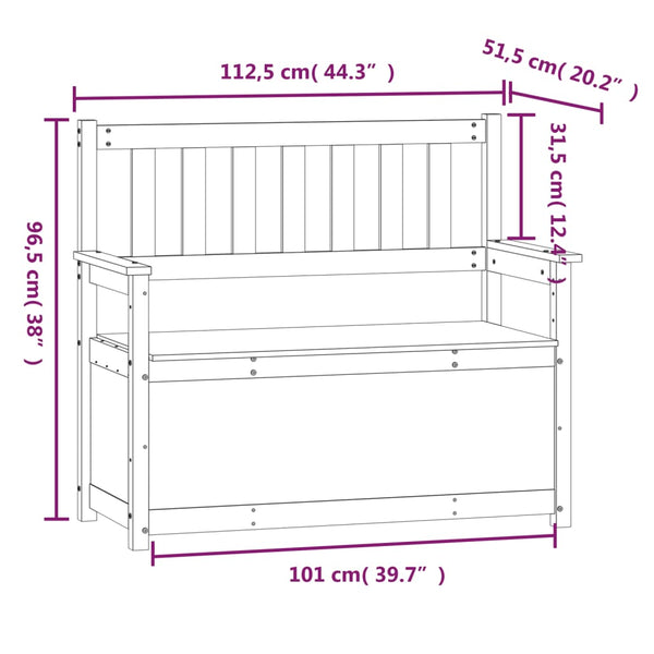 Sitzbank Kiefer Massivholz mit Stauraum