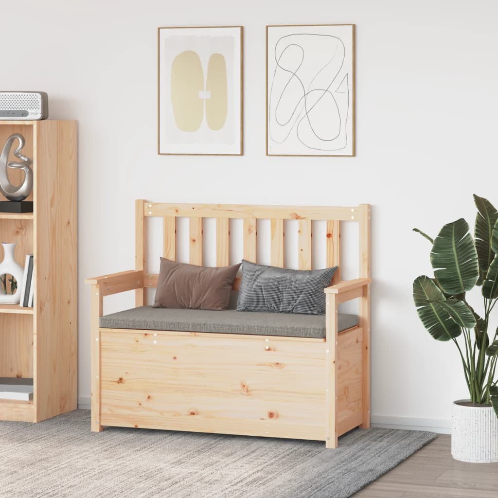 Sitzbank Kiefer Massivholz mit Stauraum