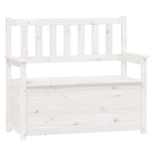 vidaXL Banc blanc 112,5x51,5x96,5 cm Bois de pin massif