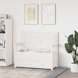 vidaXL Banc blanc 112,5x51,5x96,5 cm Bois de pin massif