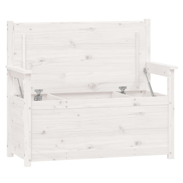 vidaXL Banc blanc 112,5x51,5x96,5 cm Bois de pin massif