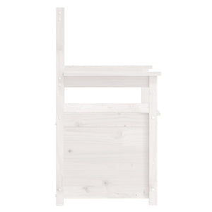 vidaXL Banc blanc 112,5x51,5x96,5 cm Bois de pin massif