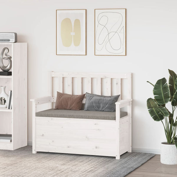 vidaXL Banc blanc 112,5x51,5x96,5 cm Bois de pin massif