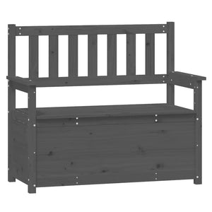Graue Sitzbank Kiefer Massivholz 112,5 cm