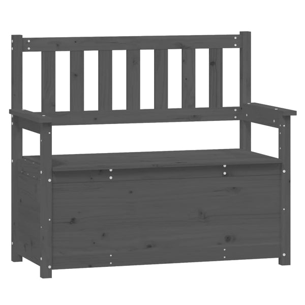 Graue Sitzbank Kiefer Massivholz 112,5 cm