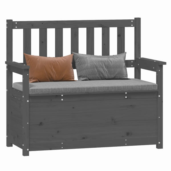 Graue Sitzbank Kiefer Massivholz 112,5 cm