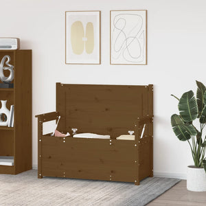 Honigbraune Sitzbank Kiefer Massivholz