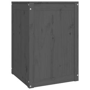 Graue Wäschetruhe Kiefer Massivholz 44x44x66cm