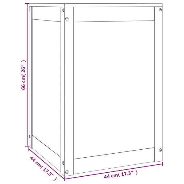 Graue Wäschetruhe Kiefer Massivholz 44x44x66cm