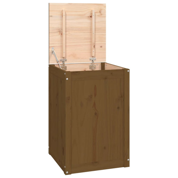 Wäschetruhe Honigbraun Kiefer Massivholz