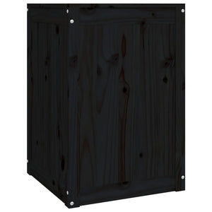 Schwarze Wäschetruhe Kiefer Massivholz 44x44x66cm