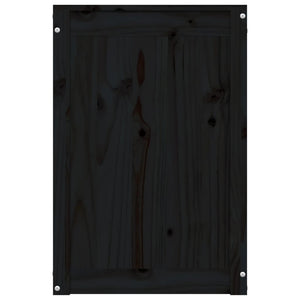 Schwarze Wäschetruhe Kiefer Massivholz 44x44x66cm