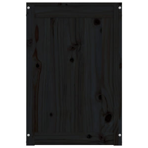 Schwarze Wäschetruhe Kiefer Massivholz 44x44x66cm
