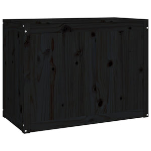 vidaXL Panier à linge noir 88,5x44x66 cm Bois de pin massif
