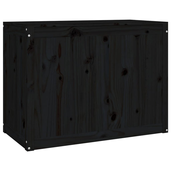 vidaXL Panier à linge noir 88,5x44x66 cm Bois de pin massif
