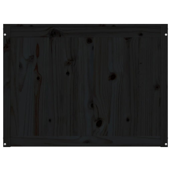 vidaXL Panier à linge noir 88,5x44x66 cm Bois de pin massif