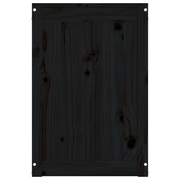 vidaXL Panier à linge noir 88,5x44x66 cm Bois de pin massif
