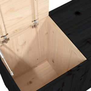 vidaXL Panier à linge noir 88,5x44x66 cm Bois de pin massif