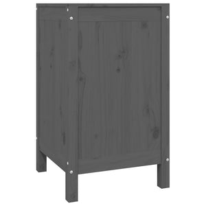 Graue Wäschetruhe Kiefer Massivholz 44x76 cm