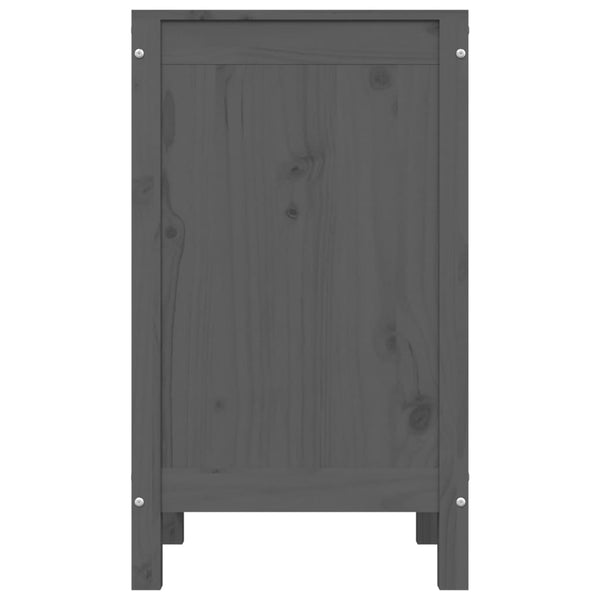 Graue Wäschetruhe Kiefer Massivholz 44x76 cm