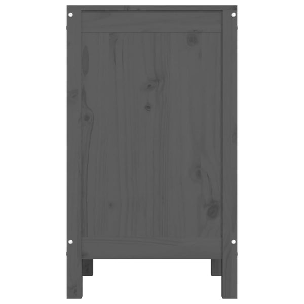 Graue Wäschetruhe Kiefer Massivholz 44x76 cm