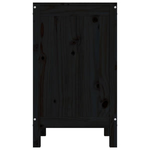 Schwarze Wäschetruhe Kiefer Massivholz 44x76 cm