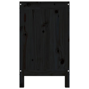 Schwarze Wäschetruhe Kiefer Massivholz 88,5 cm
