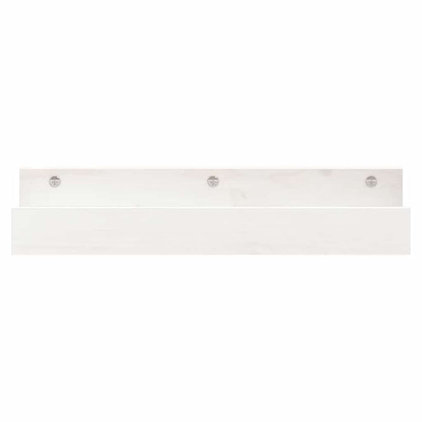 Weiße Wandregale, 2er Set, 50 cm Kiefernholz