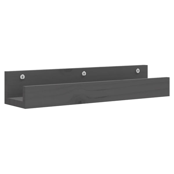 Graue Wandregale 2er Set Kiefernholz 50cm